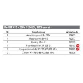 KIT 413 - 230V / E045S / FDS