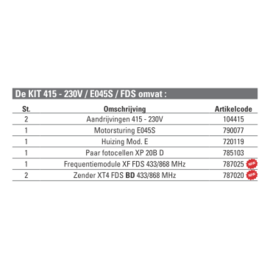 KIT 415 - 230V / E045S / FDS