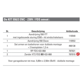 KIT 550/2 ENC - 230V / FDS